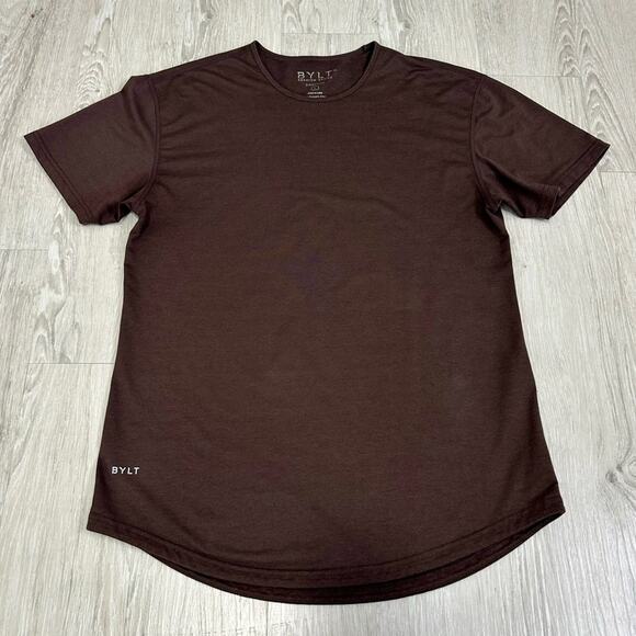 BYLT Basics Signature Dark Brown Short Sleeve Tee Men’s Large - Picture 2 of 5